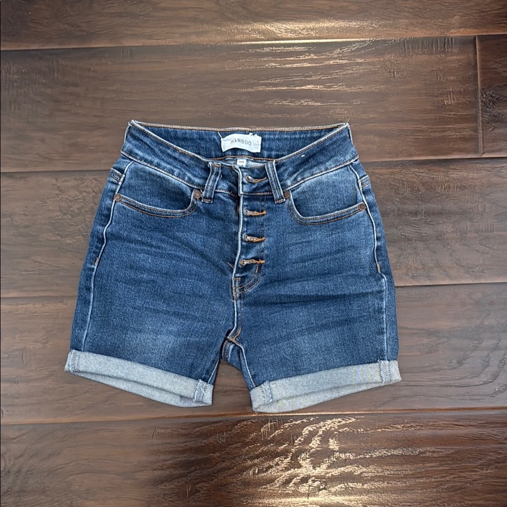 Denim Blue High-Waisted Women Shorts
